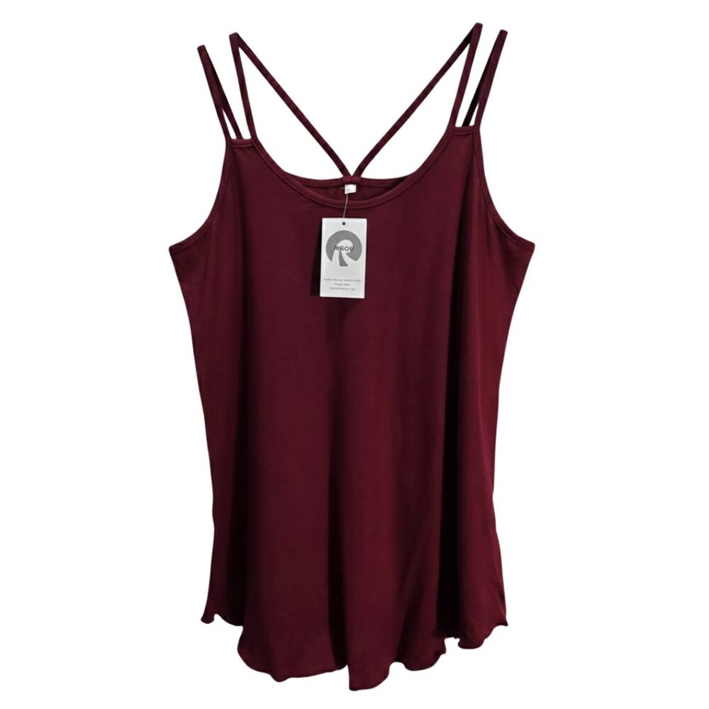 NWT | RIROW Burgundy Criss-Cross Strappy Tank Top | Open Back | Size S